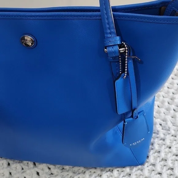 Coach large royal blue tote women hand bag - Picture 6 of 12